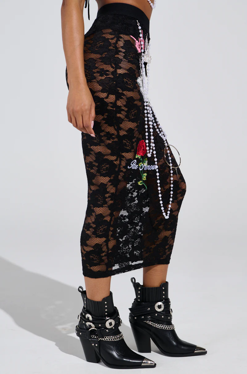 CONTROLLED CHAOS LACE MIDI SKIRT - Image 5