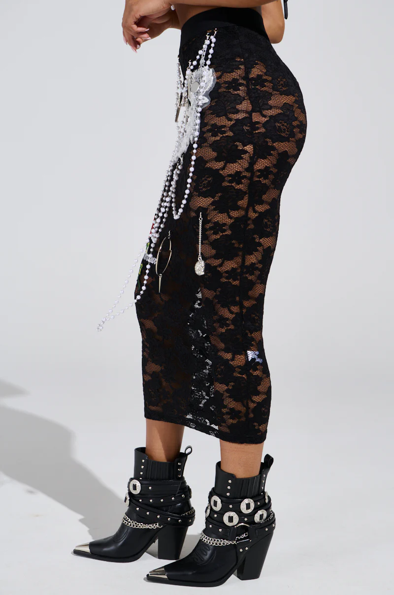 CONTROLLED CHAOS LACE MIDI SKIRT - Image 6