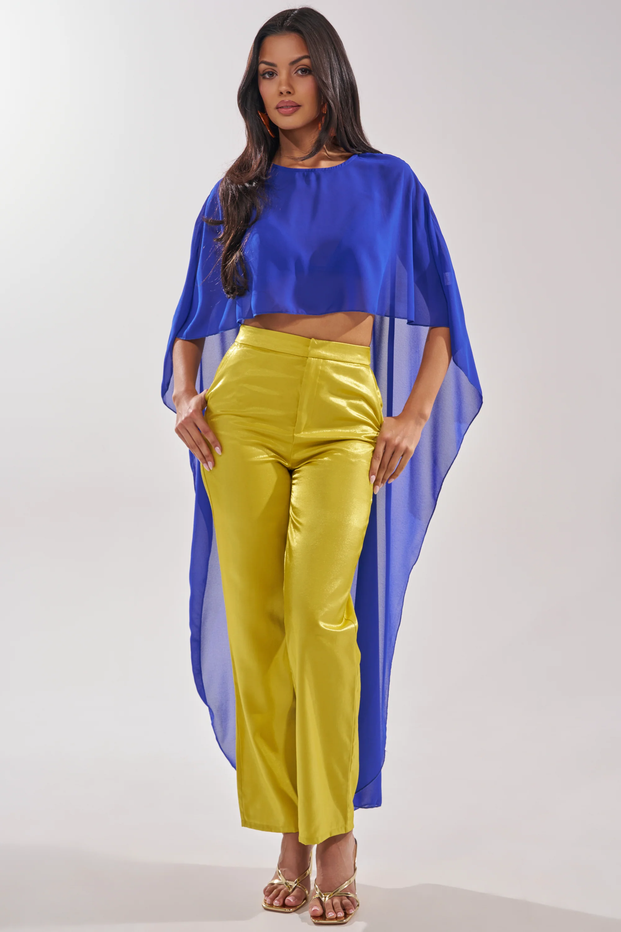 COOL GIRL CHIFFON BLOUSE IN ROYAL BLUE - Image 2