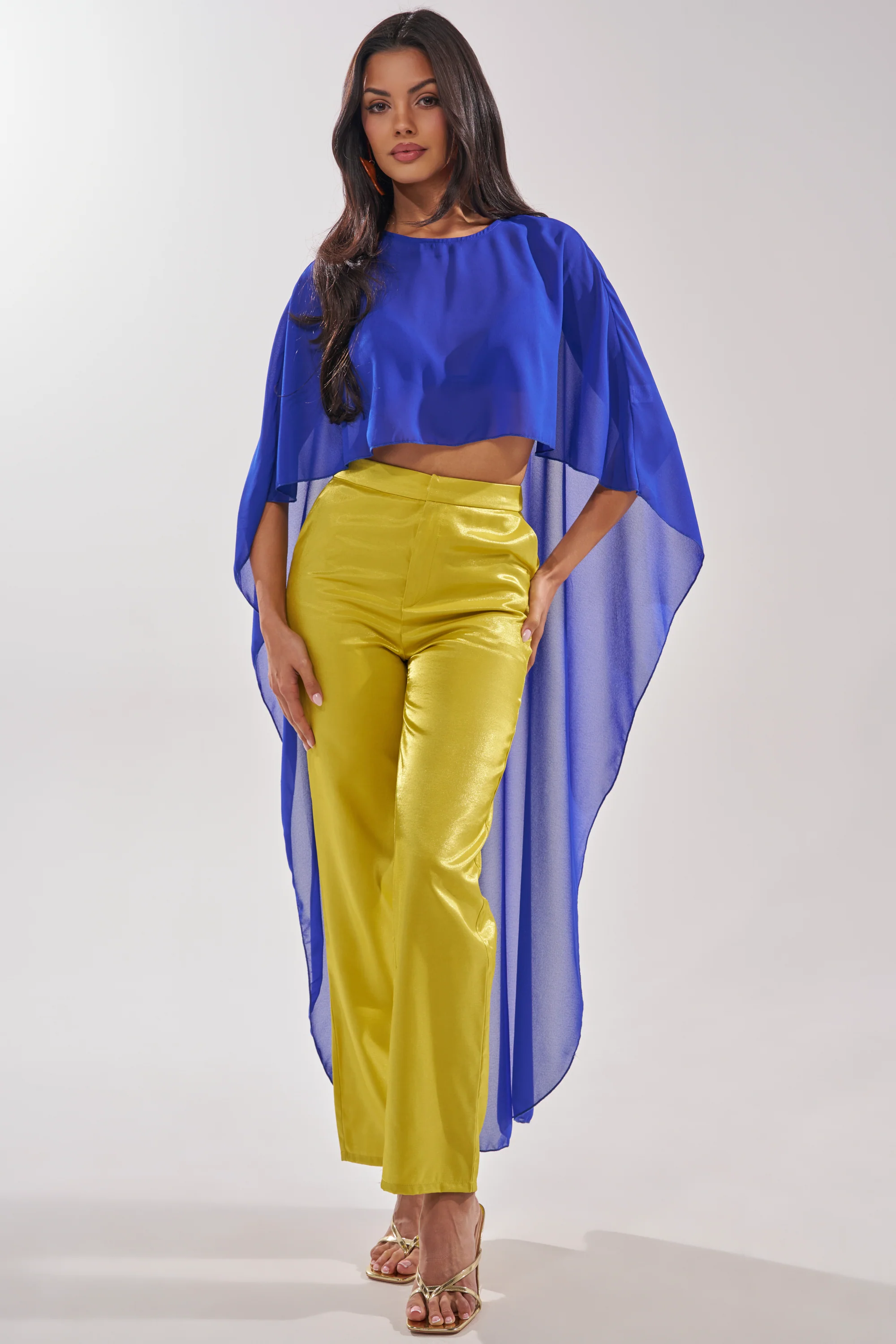 COOL GIRL CHIFFON BLOUSE IN ROYAL BLUE - Image 3