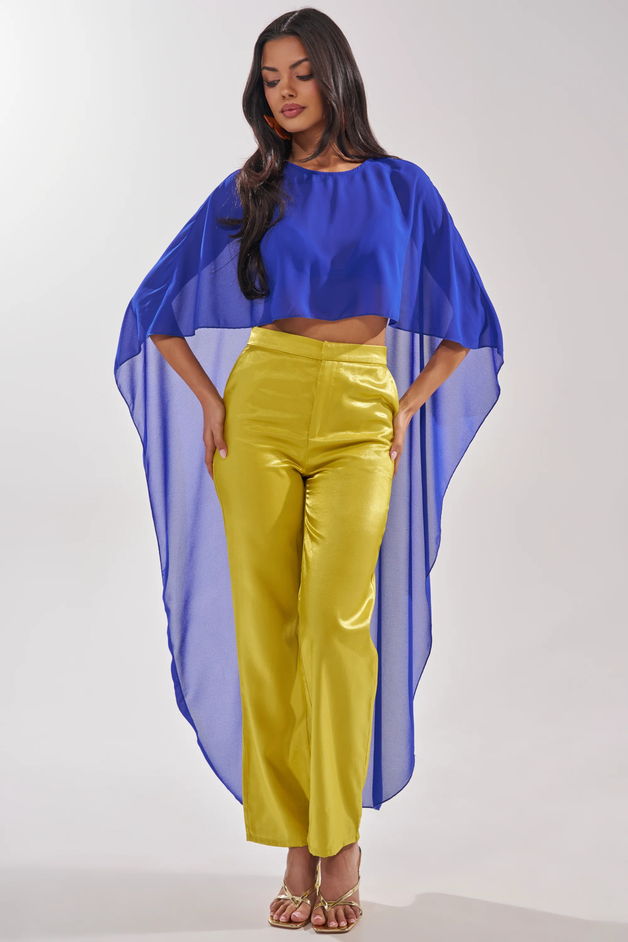 COOL GIRL CHIFFON BLOUSE IN ROYAL BLUE - Image 4