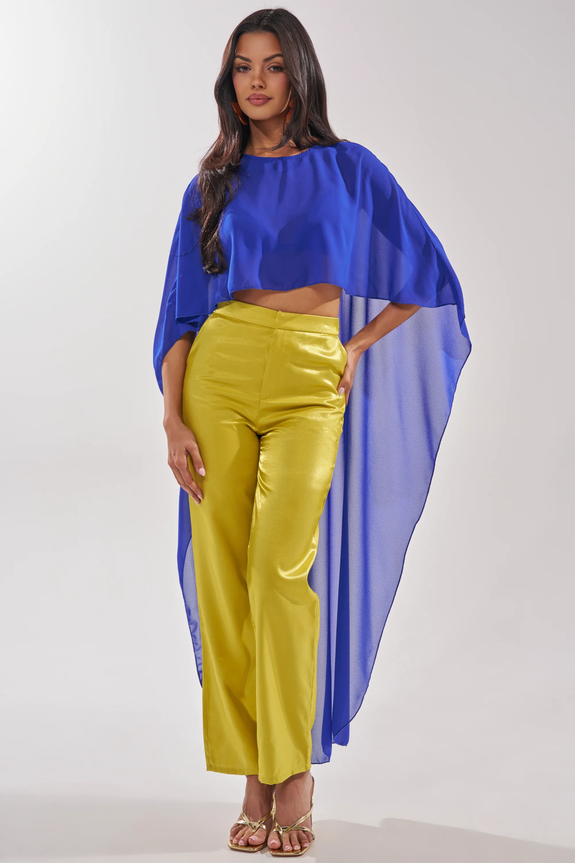 COOL GIRL CHIFFON BLOUSE IN ROYAL BLUE - Image 5