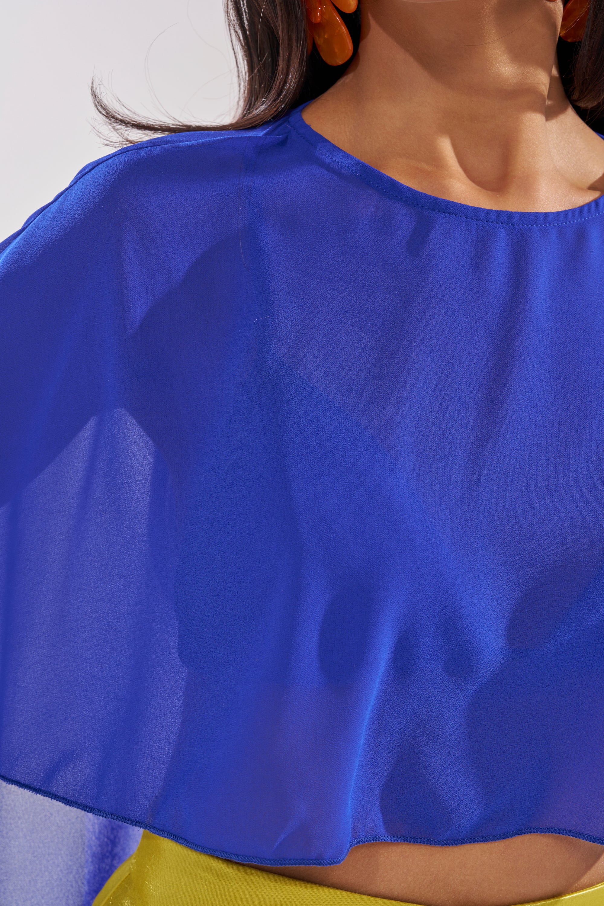 COOL GIRL CHIFFON BLOUSE IN ROYAL BLUE - Image 8