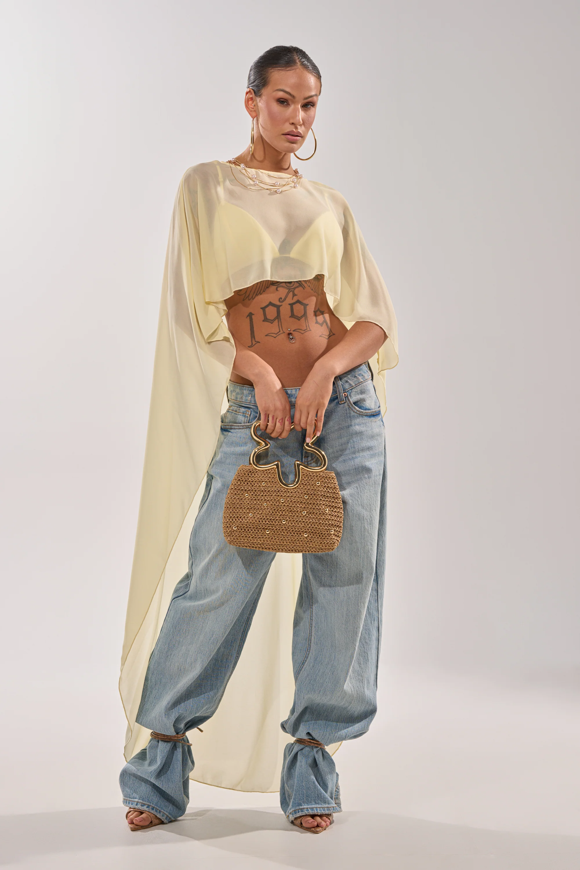 COOL GIRL CHIFFON BLOUSE IN YELLOW - Image 3