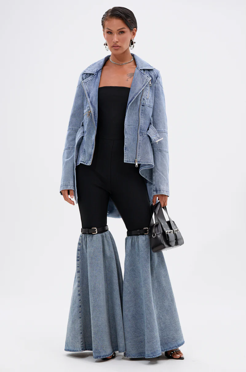 COOL GIRL DENIM BANDAGE JUMPSUIT - Image 2