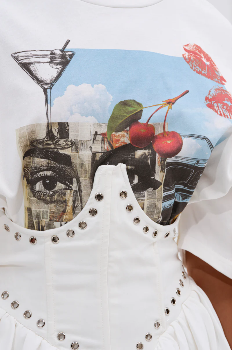 COOL GIRL LOADING MINI DRESS WITH GRAPHIC TEE ATTACHED - Image 8