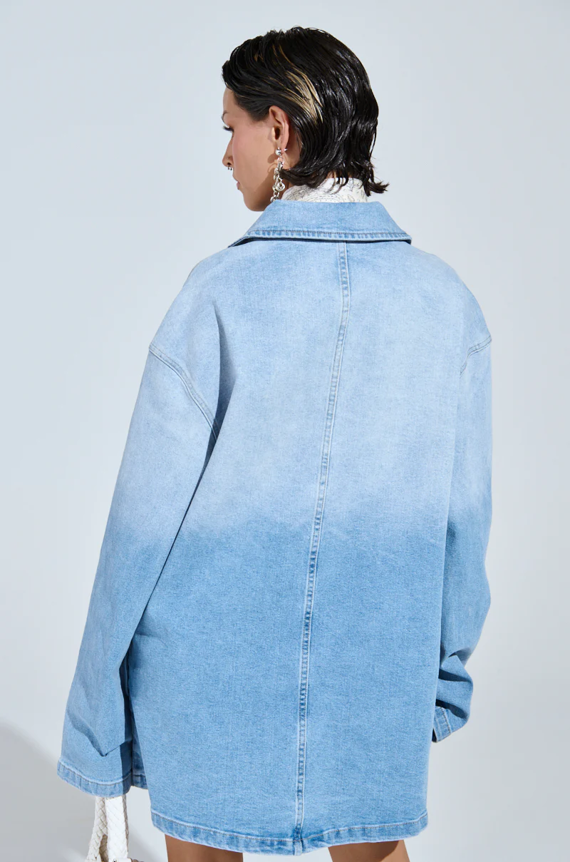 COOL GIRL OVERSIZED OMBRE DENIM SHIRT DRESS - Image 11