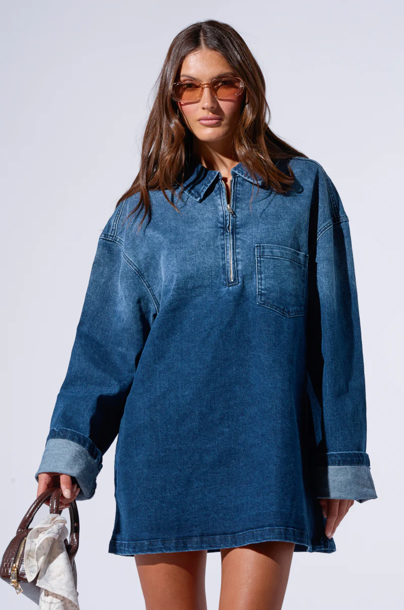 COOL GIRL OVERSIZED DENIM SHIRT DRESS - Image 3