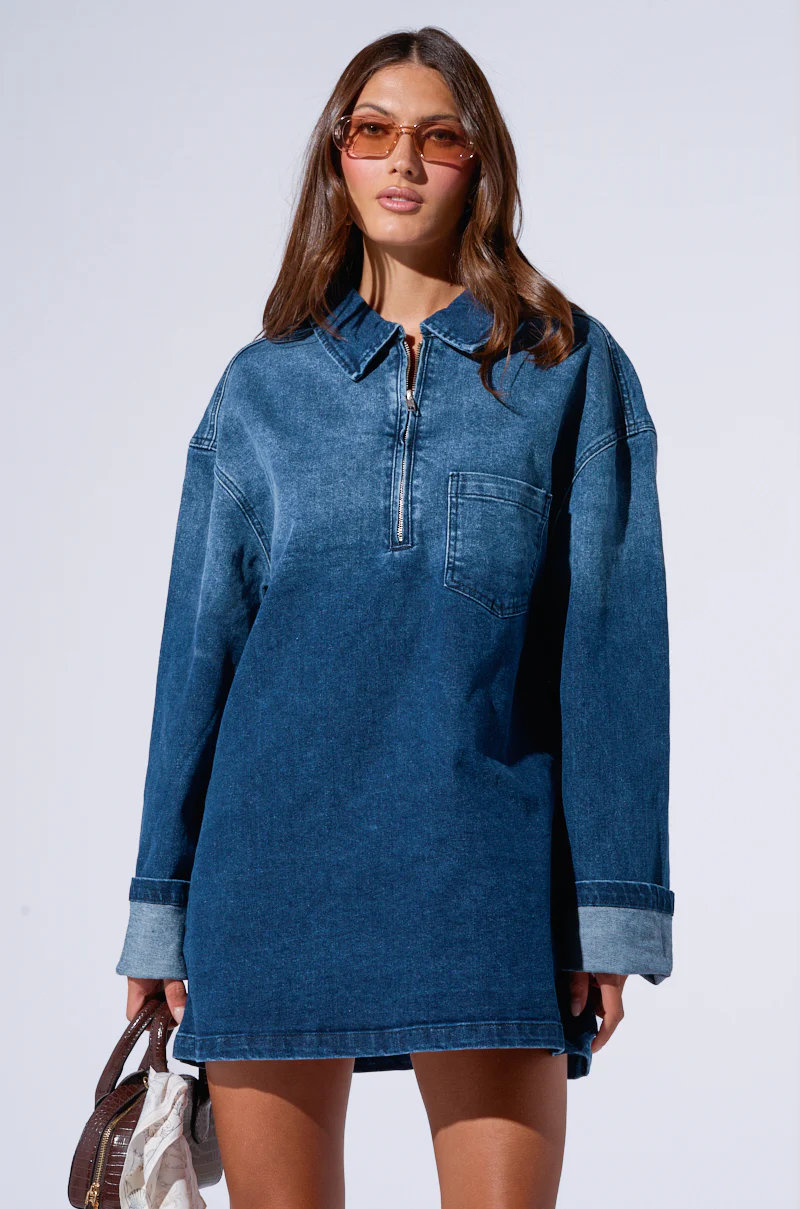 COOL GIRL OVERSIZED DENIM SHIRT DRESS - Image 4