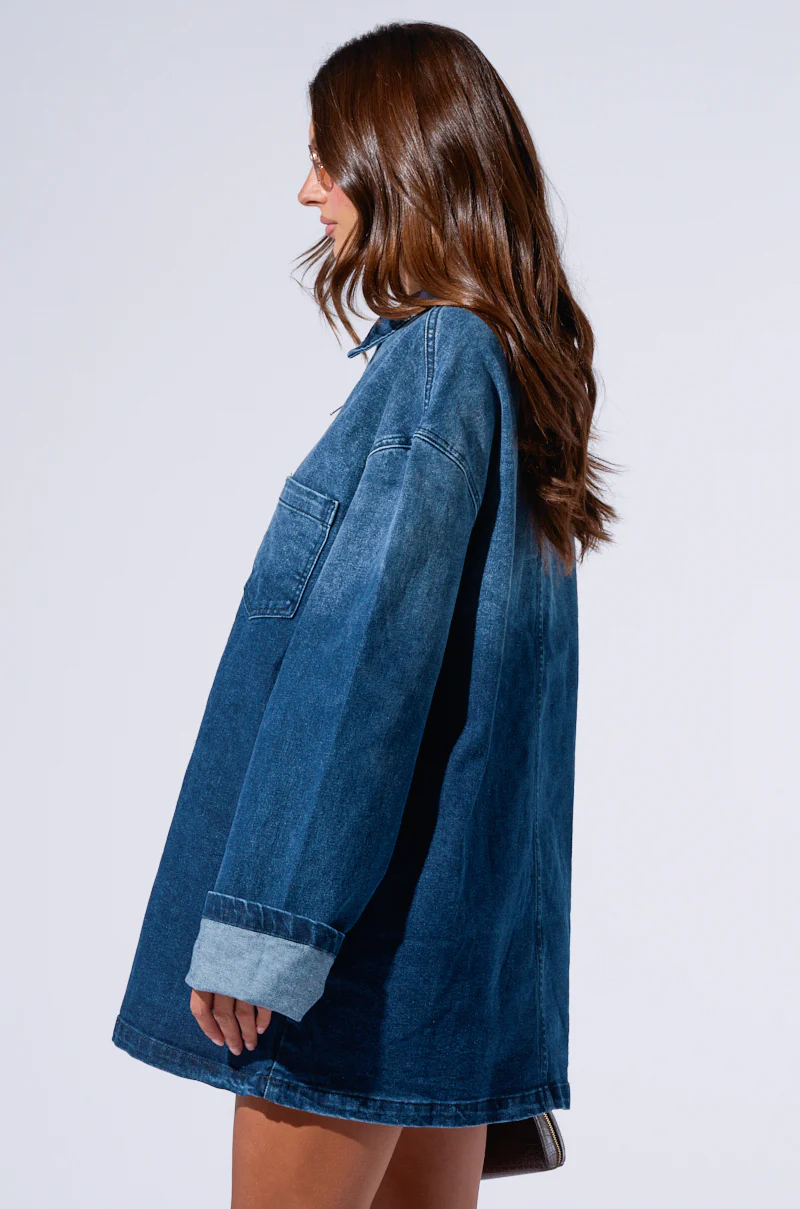 COOL GIRL OVERSIZED DENIM SHIRT DRESS - Image 5