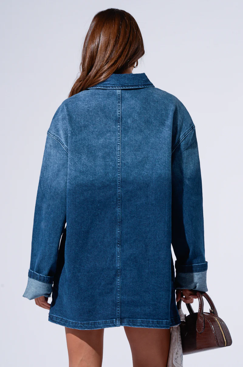 COOL GIRL OVERSIZED DENIM SHIRT DRESS - Image 6