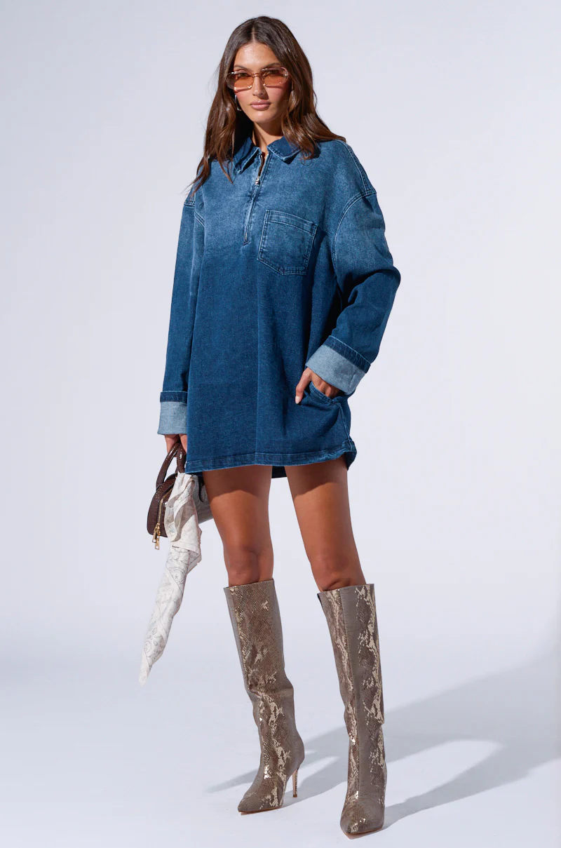 COOL GIRL OVERSIZED DENIM SHIRT DRESS - Image 8