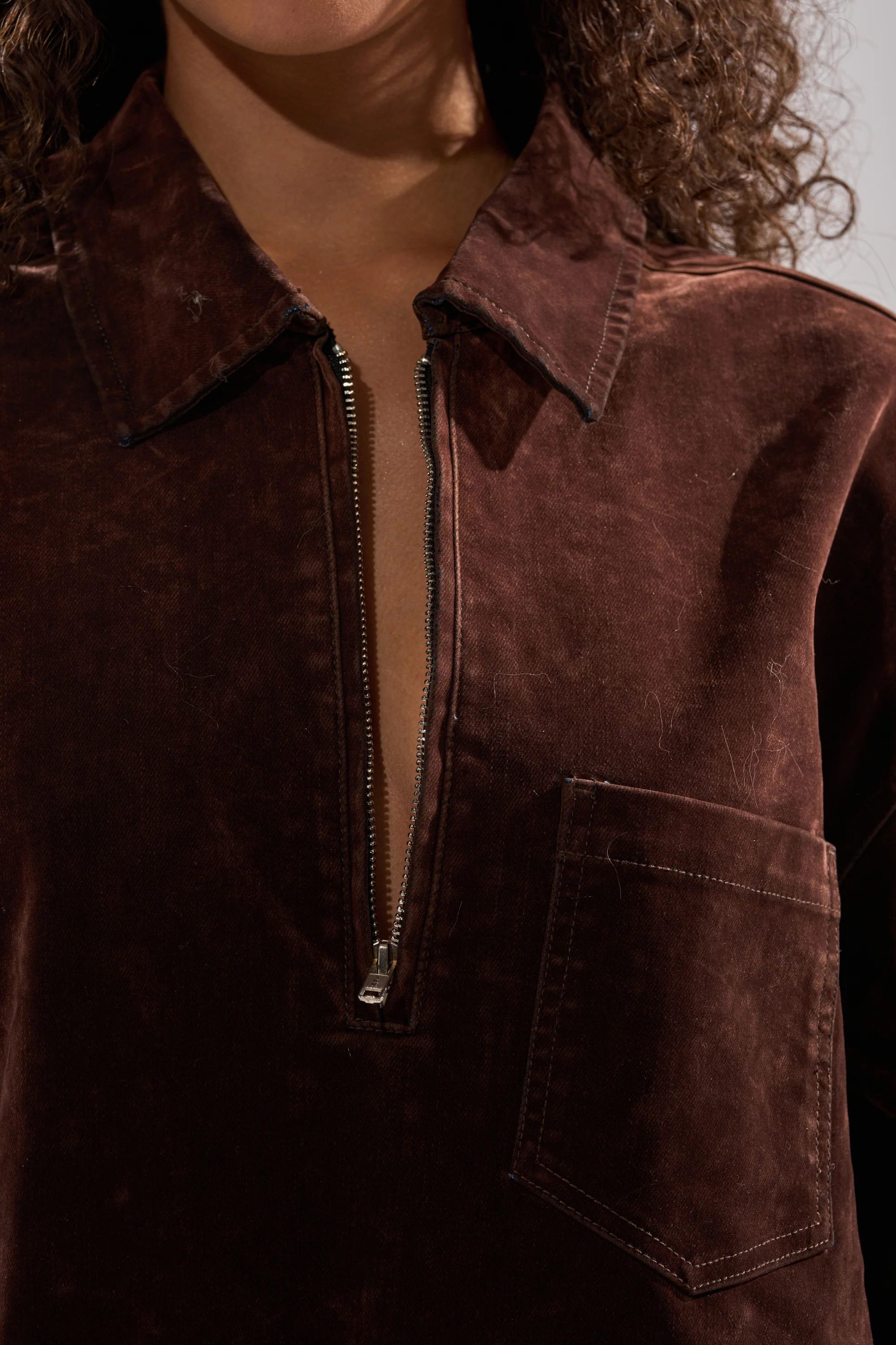COOL GIRL OVERSIZED VELVET DENIM SHIRT DRESS - Image 12