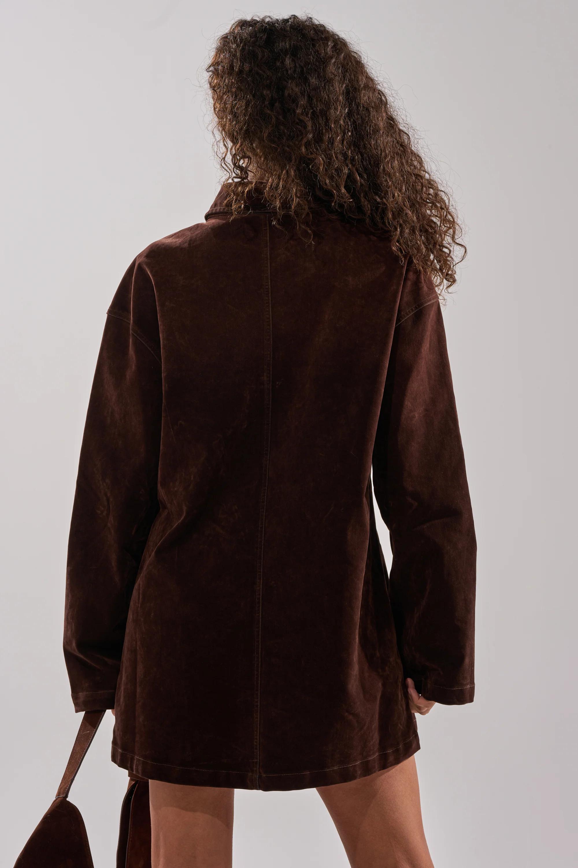 COOL GIRL OVERSIZED VELVET DENIM SHIRT DRESS - Image 7