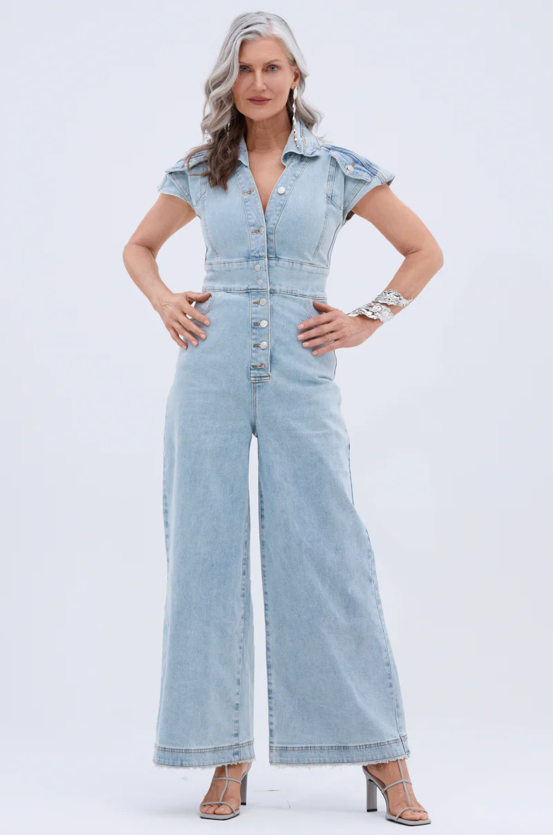 COOL GIRL WIDE LEG DENIM JUMPSUIT - Image 3