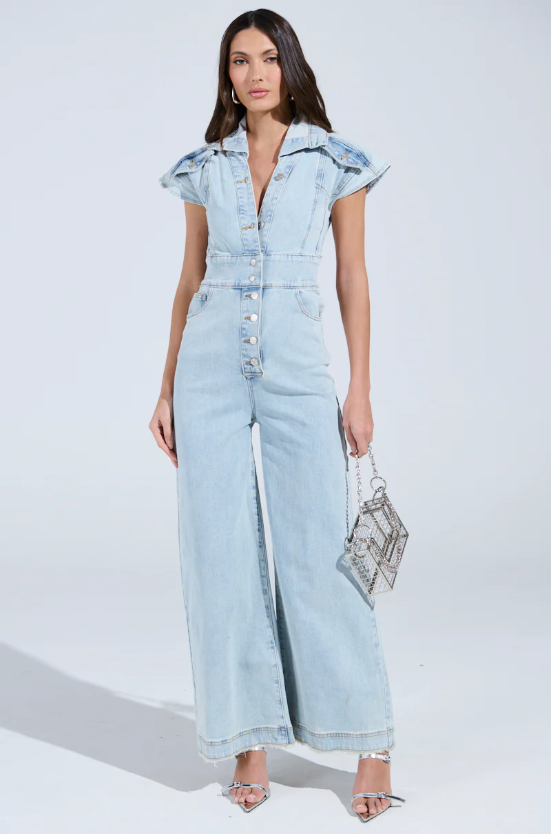 COOL GIRL WIDE LEG DENIM JUMPSUIT - Image 4
