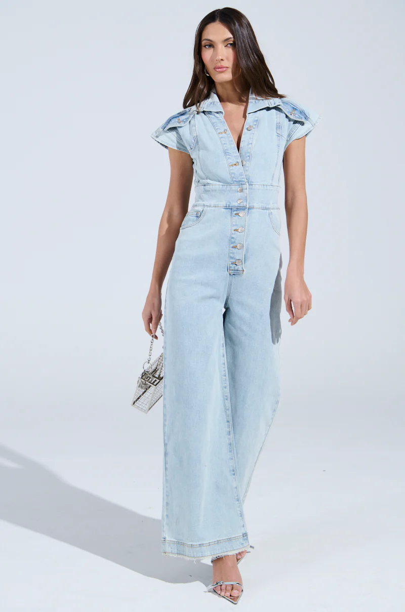COOL GIRL WIDE LEG DENIM JUMPSUIT - Image 5