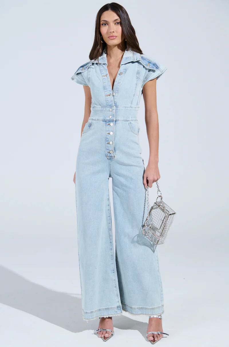 COOL GIRL WIDE LEG DENIM JUMPSUIT - Image 6