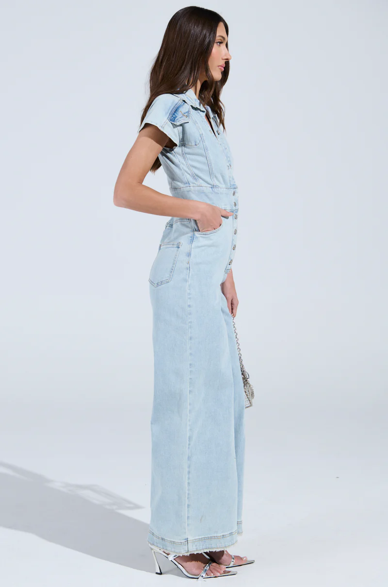 COOL GIRL WIDE LEG DENIM JUMPSUIT - Image 7