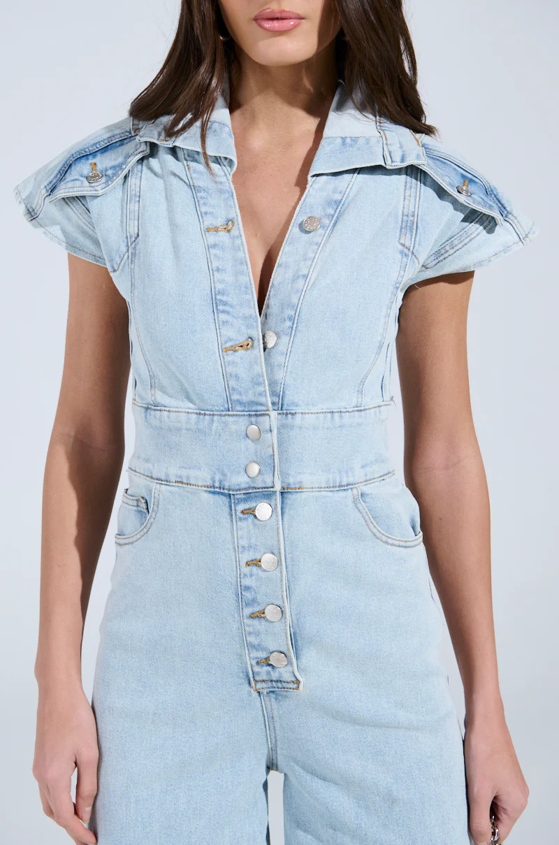 COOL GIRL WIDE LEG DENIM JUMPSUIT - Image 9