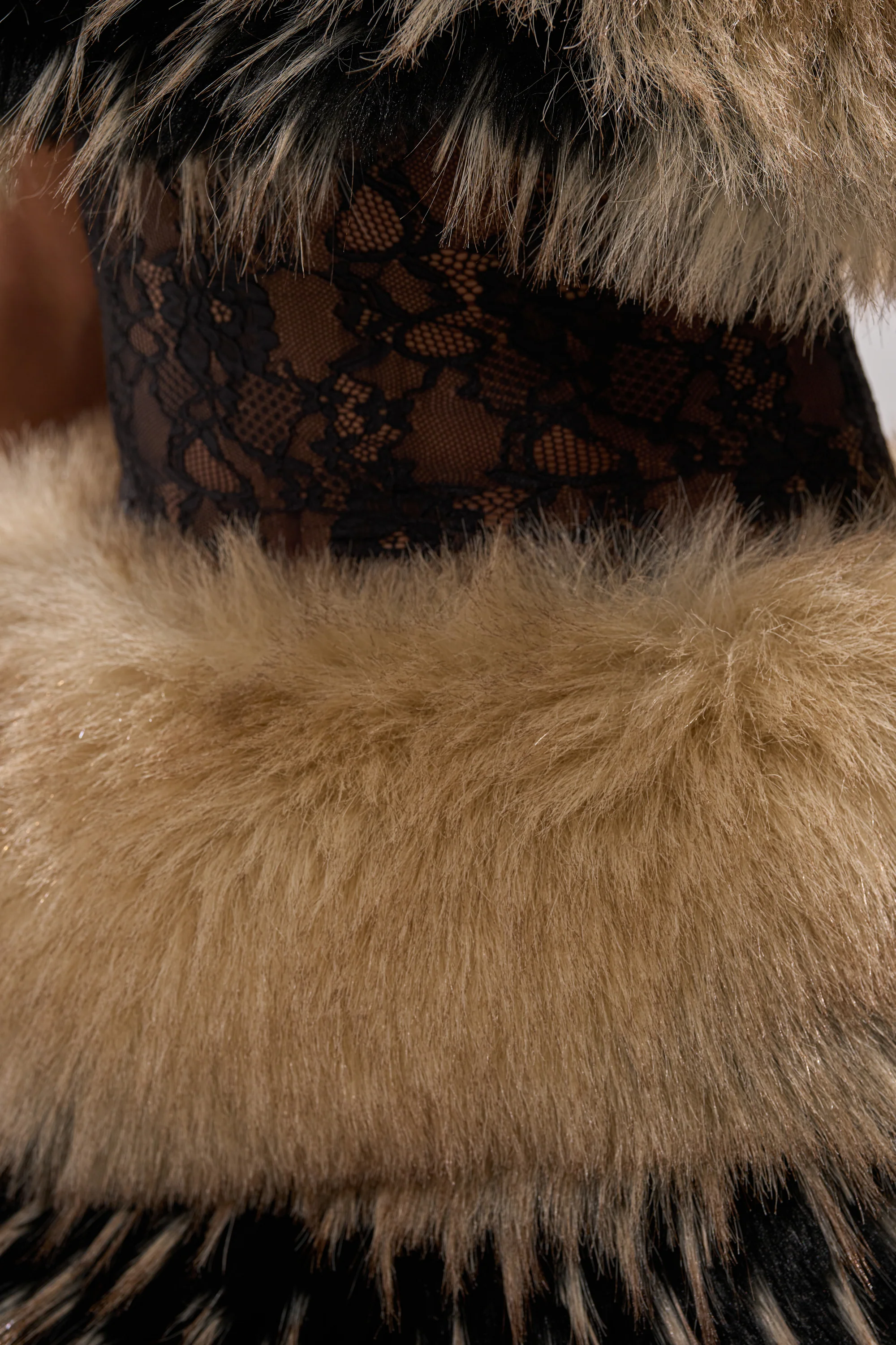 COOL GIRLS ONLY LACE FUR MINI DRESS - Image 15