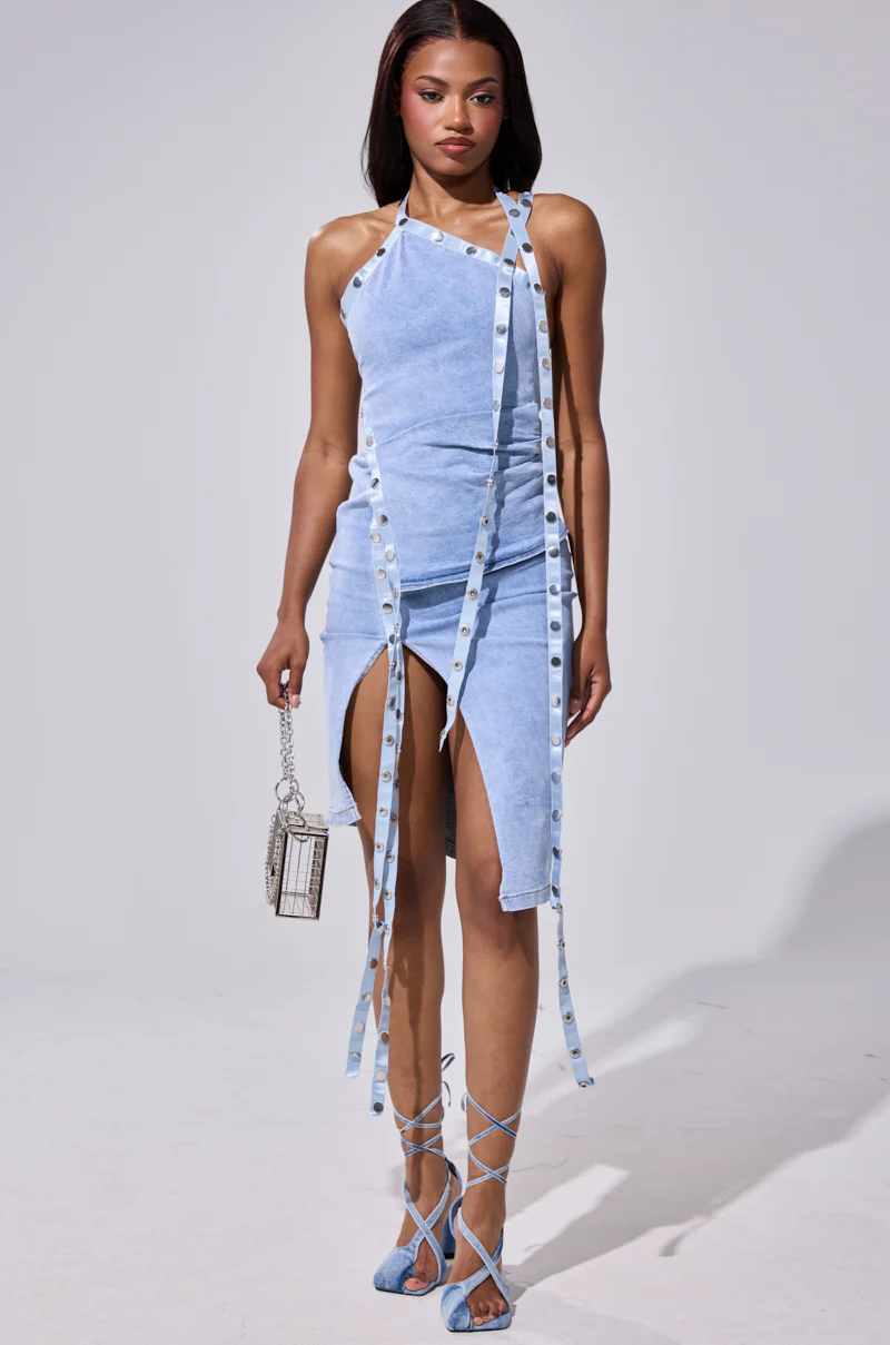 COOLER THAN YOU DENIM MIDI DRESS - Image 3