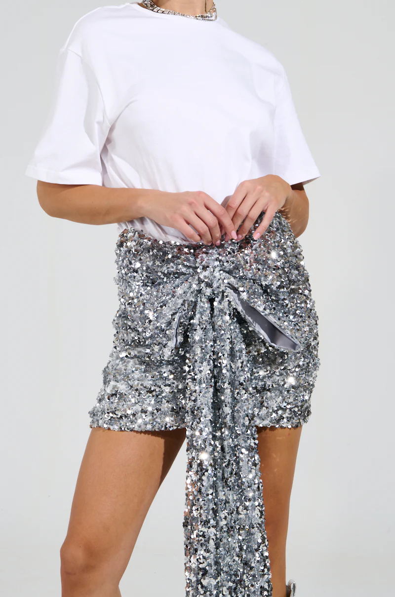 COOLEST AT THE PARTY SEQUIN SHIRT DRESS WITH BOW - Image 6