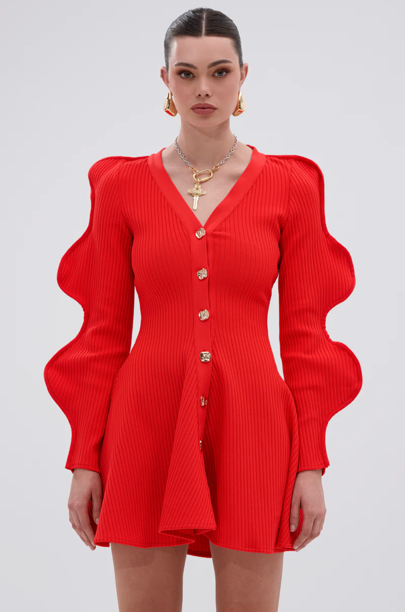 COOLEST ON THE BLOCK MINI DRESS IN RED - Image 2