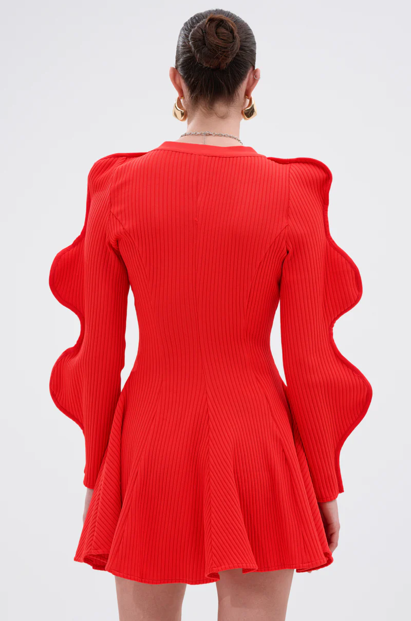 COOLEST ON THE BLOCK MINI DRESS IN RED - Image 4