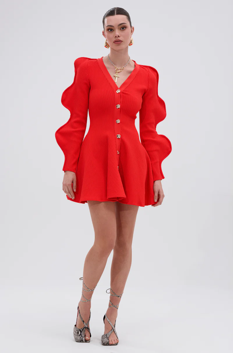 COOLEST ON THE BLOCK MINI DRESS IN RED - Image 5