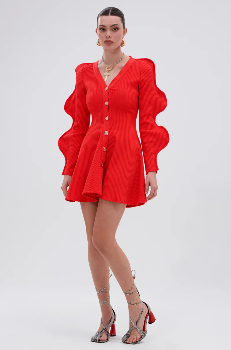 COOLEST ON THE BLOCK MINI DRESS IN RED - Image 6