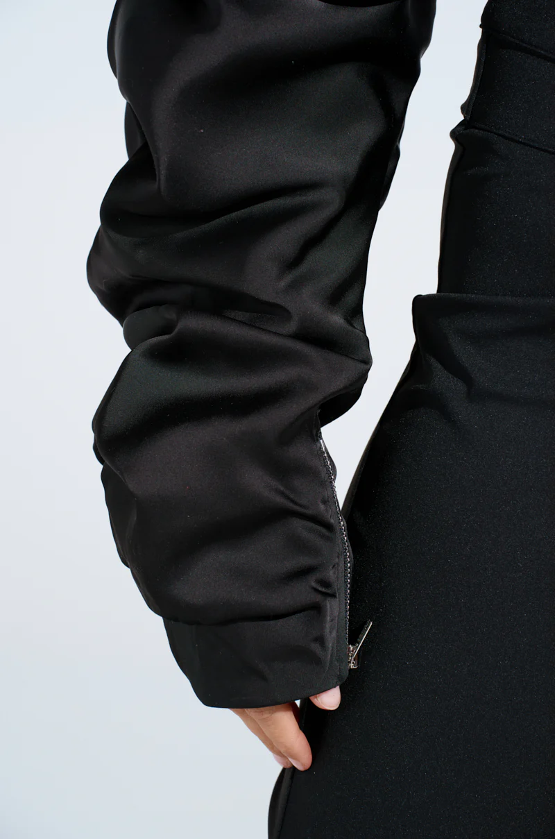 CORA SATIN BOLERO IN BLACK - Image 6