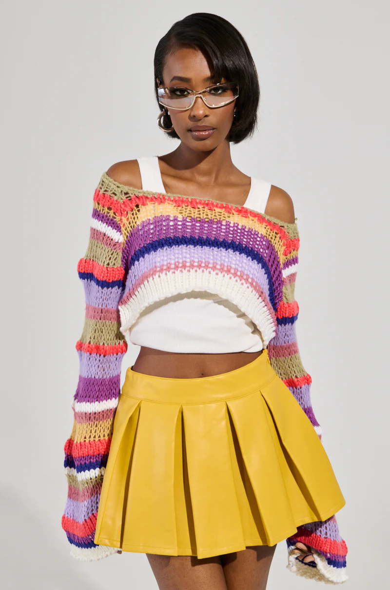 COTTON CANDY LONG SLEEVE CROPPED SWEATER - Image 2