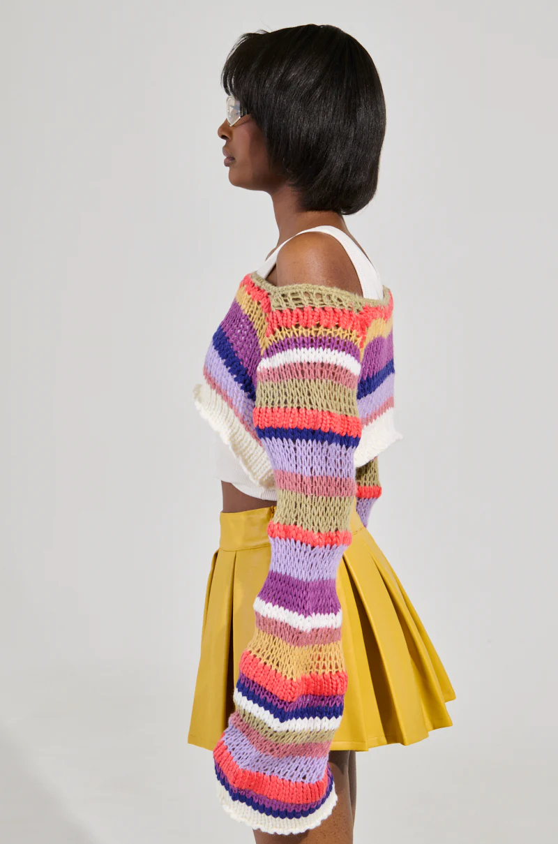 COTTON CANDY LONG SLEEVE CROPPED SWEATER - Image 4
