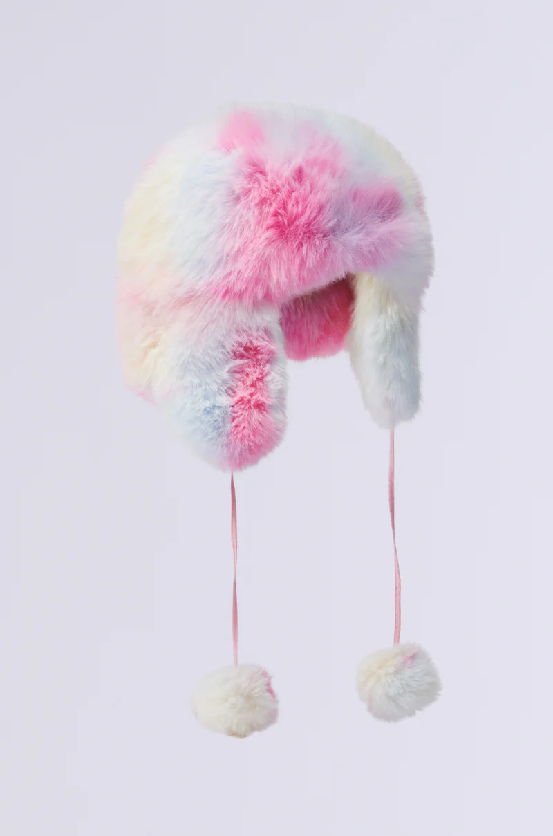 COTTON CANDY SKIES FAUX FUR AVIATOR HAT - Image 3