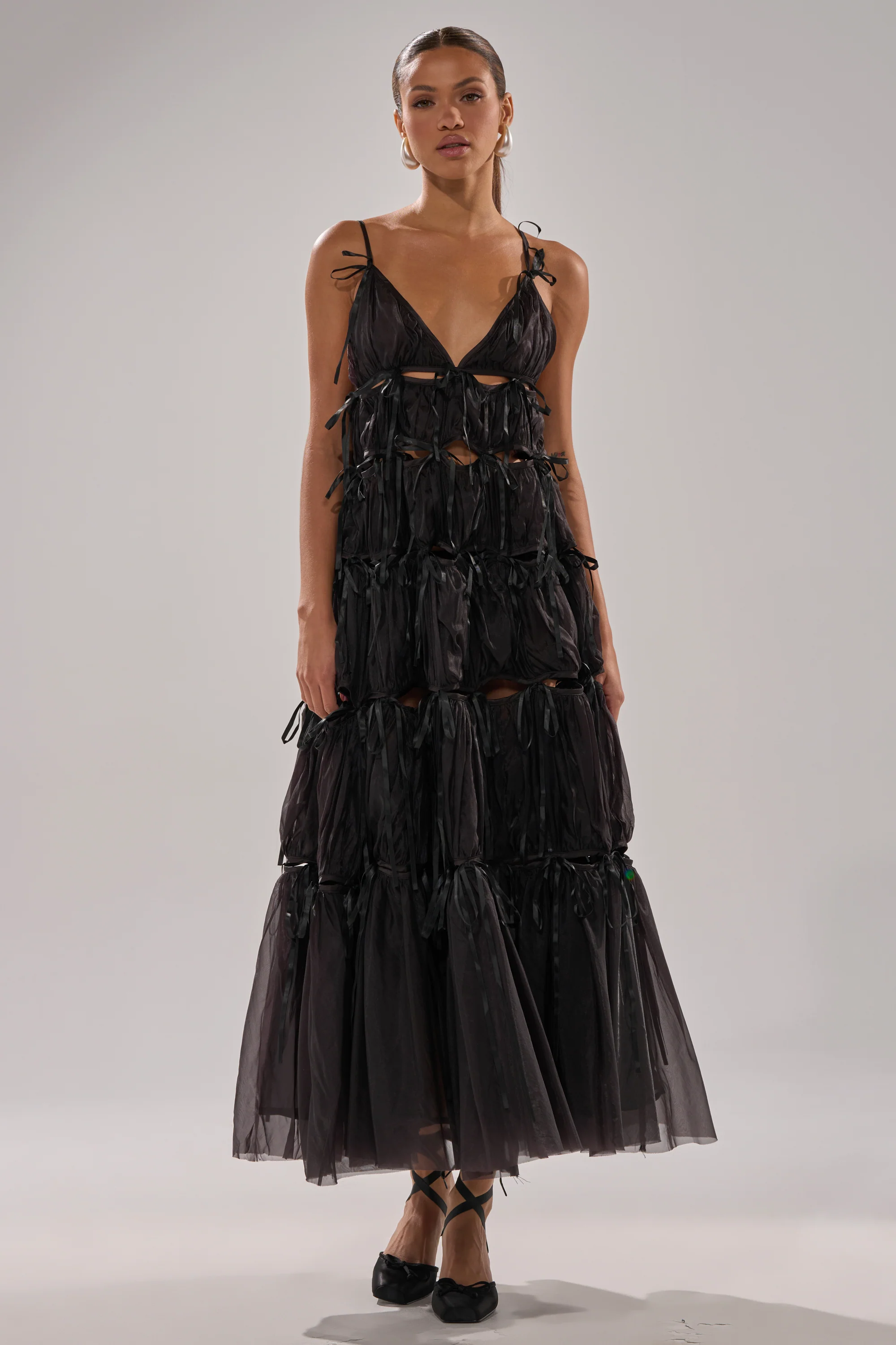 COULDN'T BE ME IF YOU TRIED TIE MAXI DRESS IN BLACK - Image 7