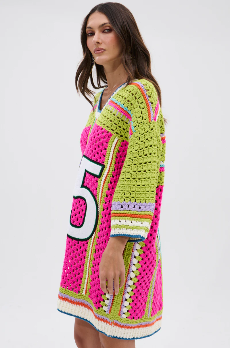 COURTSIDE OR SEASIDE CROCHET JERSEY DRESS - Image 5
