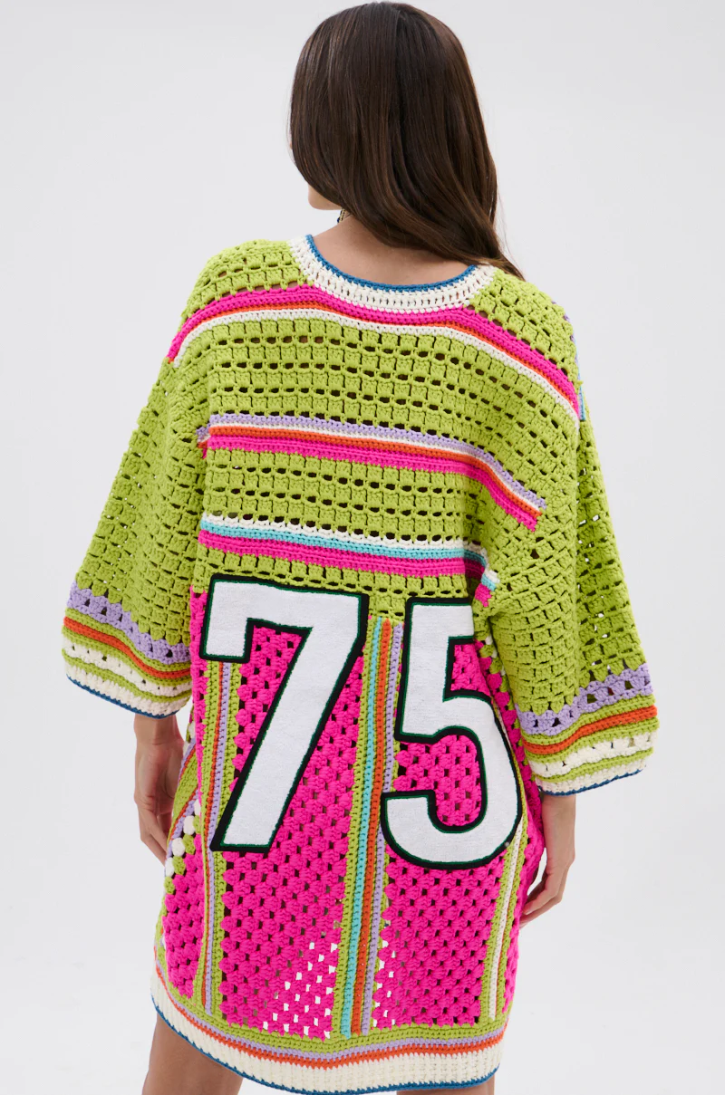 COURTSIDE OR SEASIDE CROCHET JERSEY DRESS - Image 6