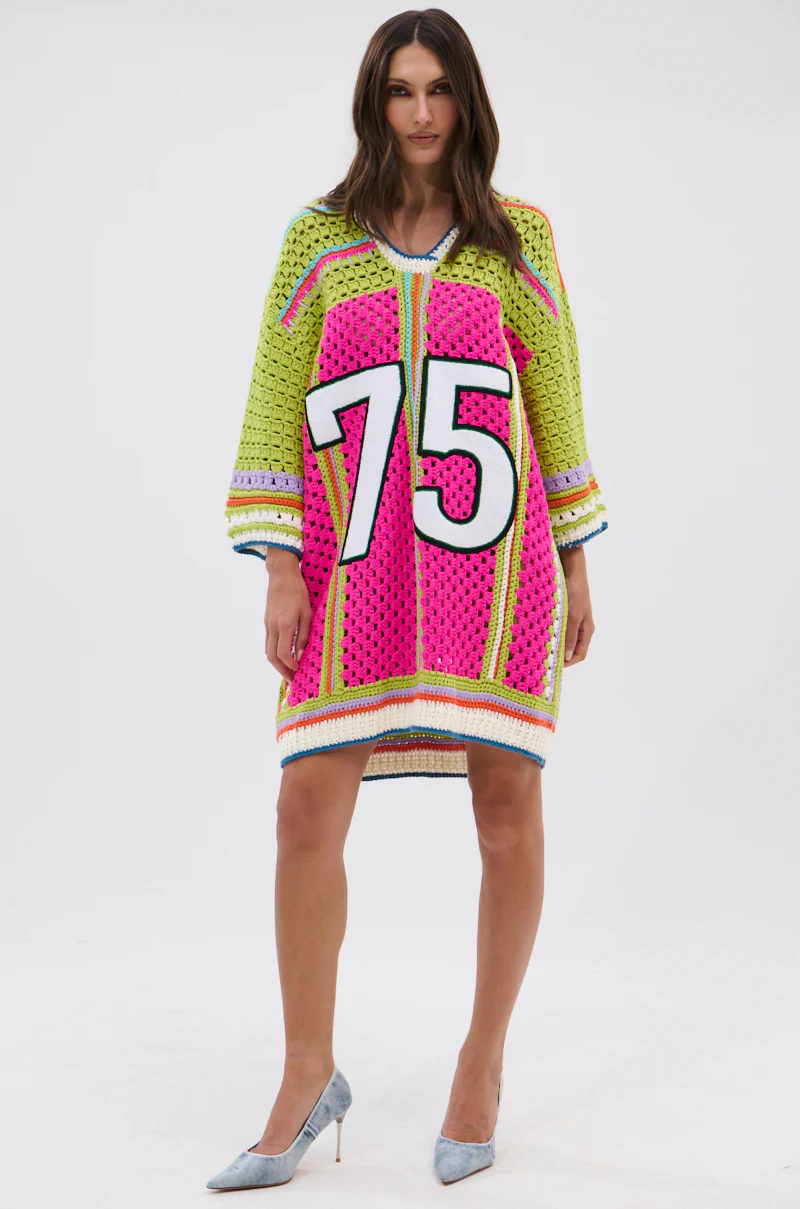 COURTSIDE OR SEASIDE CROCHET JERSEY DRESS - Image 7