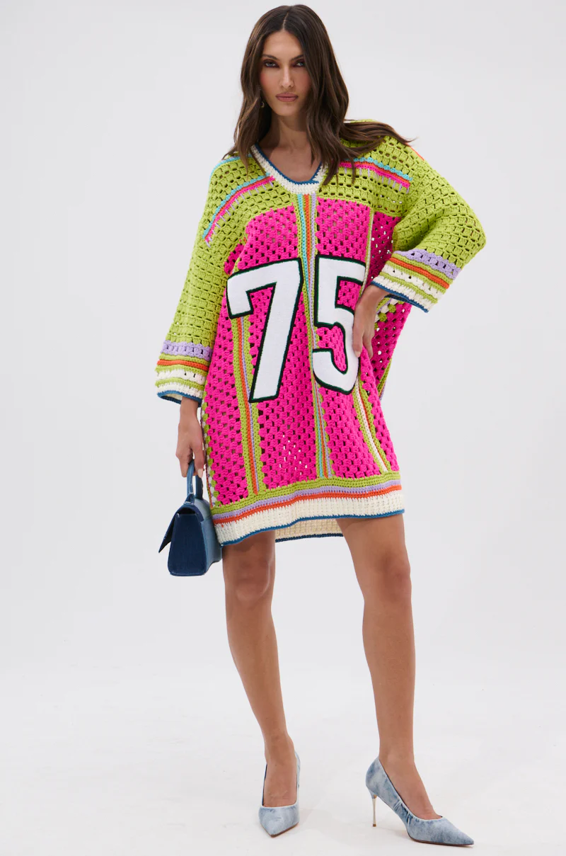 COURTSIDE OR SEASIDE CROCHET JERSEY DRESS - Image 8