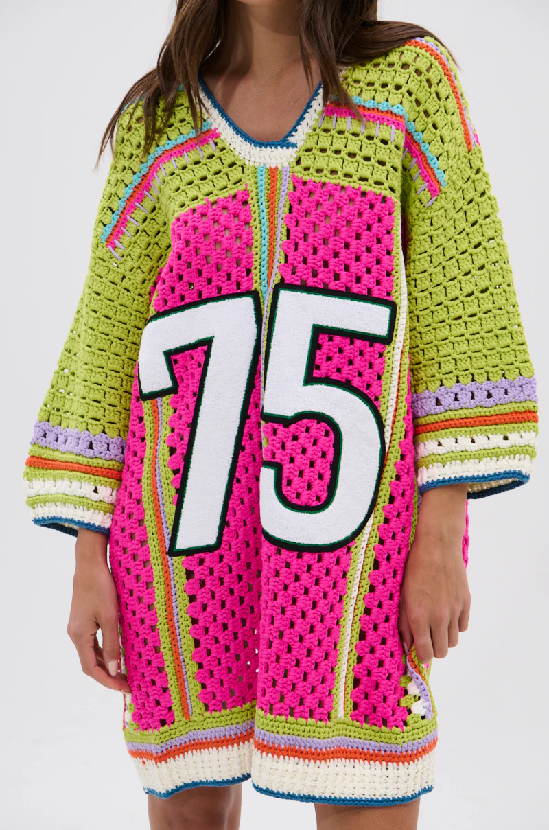 COURTSIDE OR SEASIDE CROCHET JERSEY DRESS - Image 9