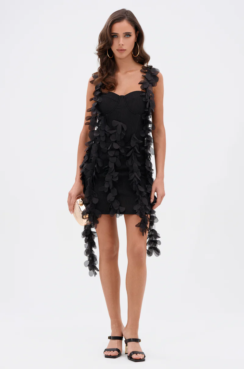 COVER GIRL MINI DRESS WITH FLORAL APPLIQUES - Image 2