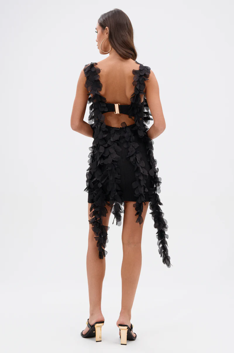 COVER GIRL MINI DRESS WITH FLORAL APPLIQUES - Image 6