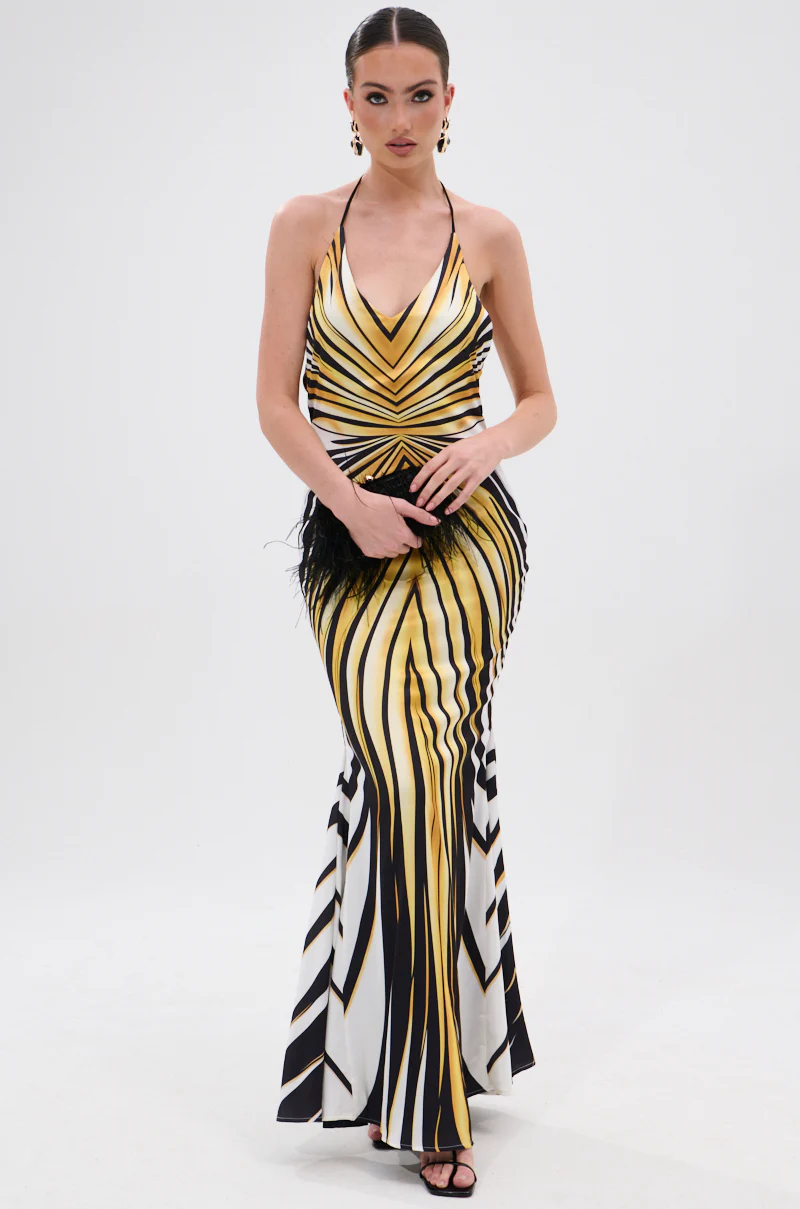 COVER STAR PRINTED SATIN MIDI DRESS - Image 2