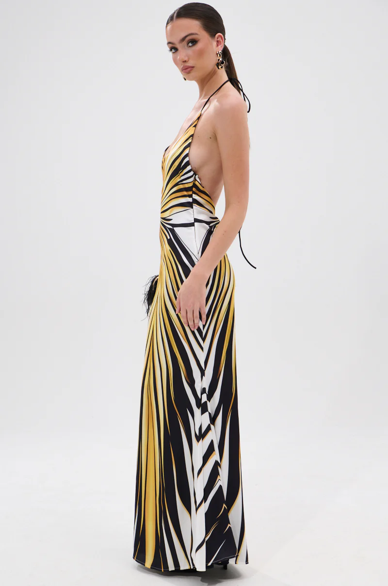 COVER STAR PRINTED SATIN MIDI DRESS - Image 3