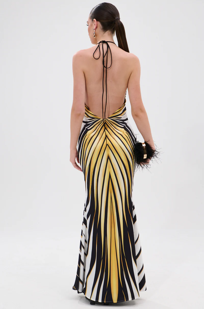 COVER STAR PRINTED SATIN MIDI DRESS - Image 4