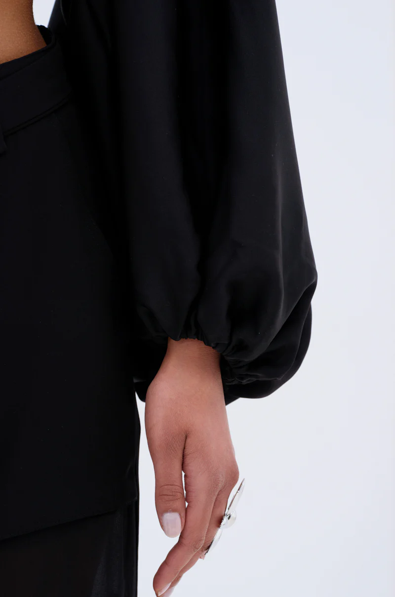 COVER UP CHIFFON SHRUG IN BLACK - Image 8