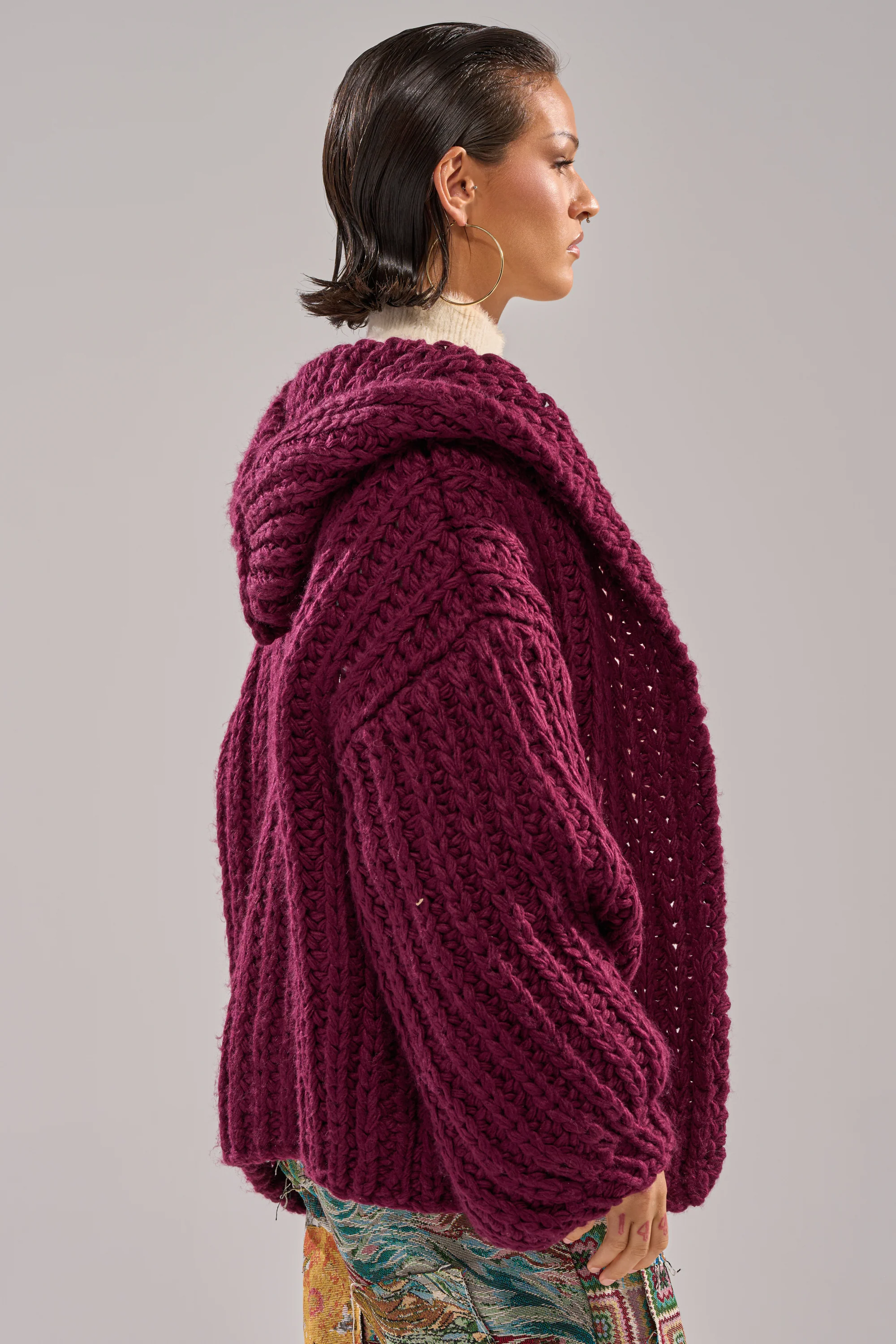 COZY CROCHET HOODED CARDIGAN - Image 4