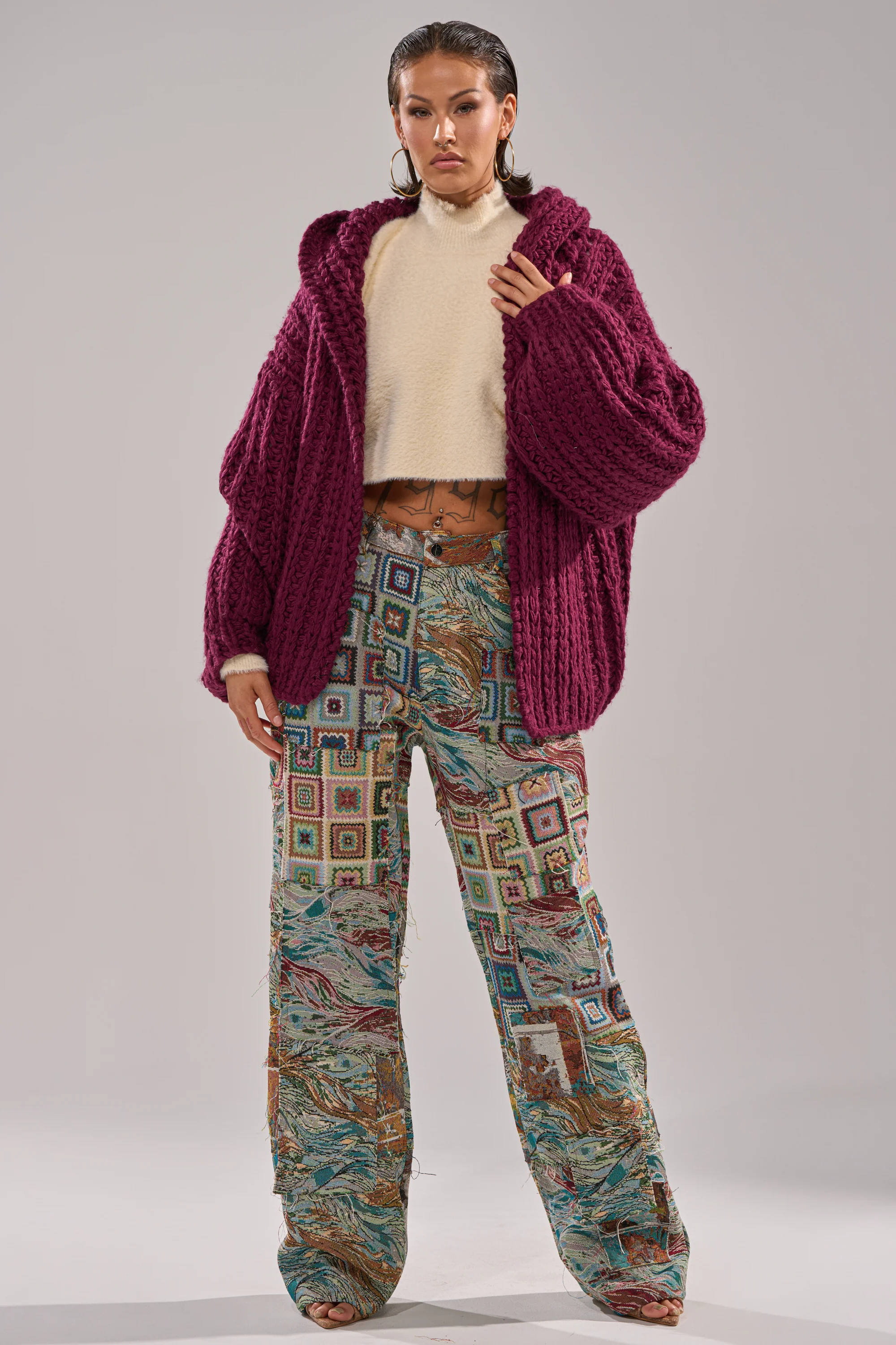 COZY CROCHET HOODED CARDIGAN - Image 8