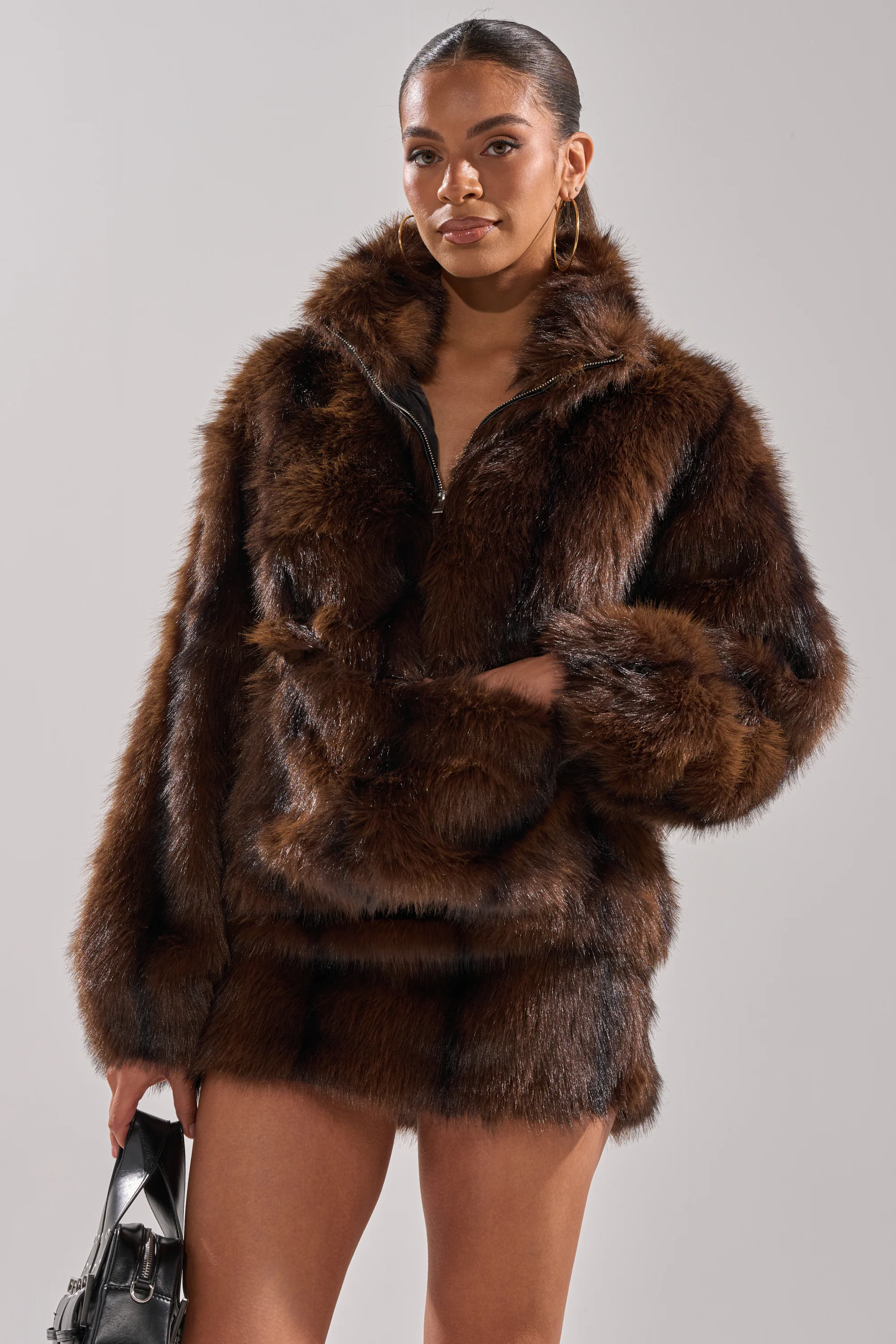 COZY VIBES QUARTER ZIP FUR SWEATSHIRT - Image 2